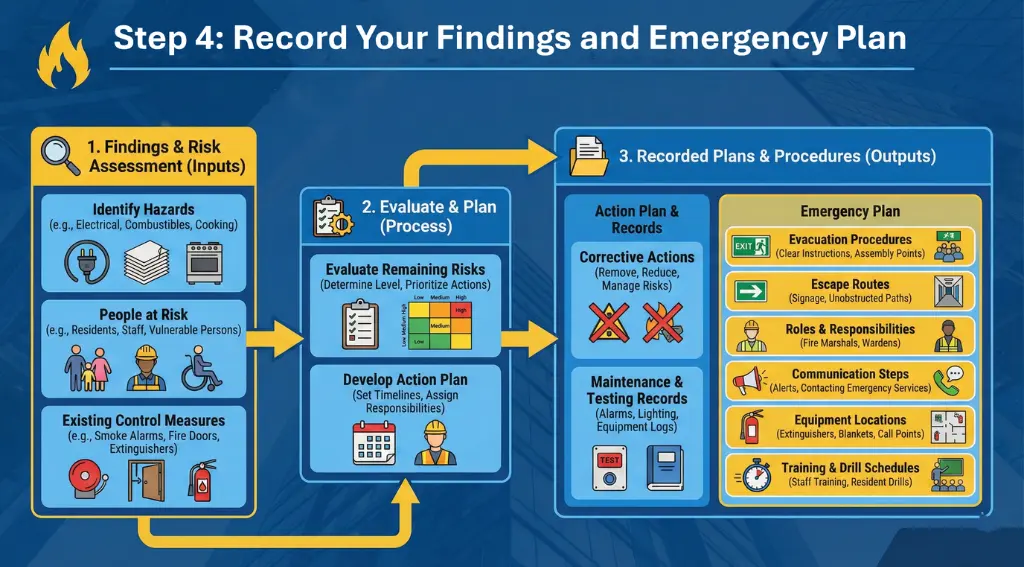 Fire risk assessment records and emergency planning